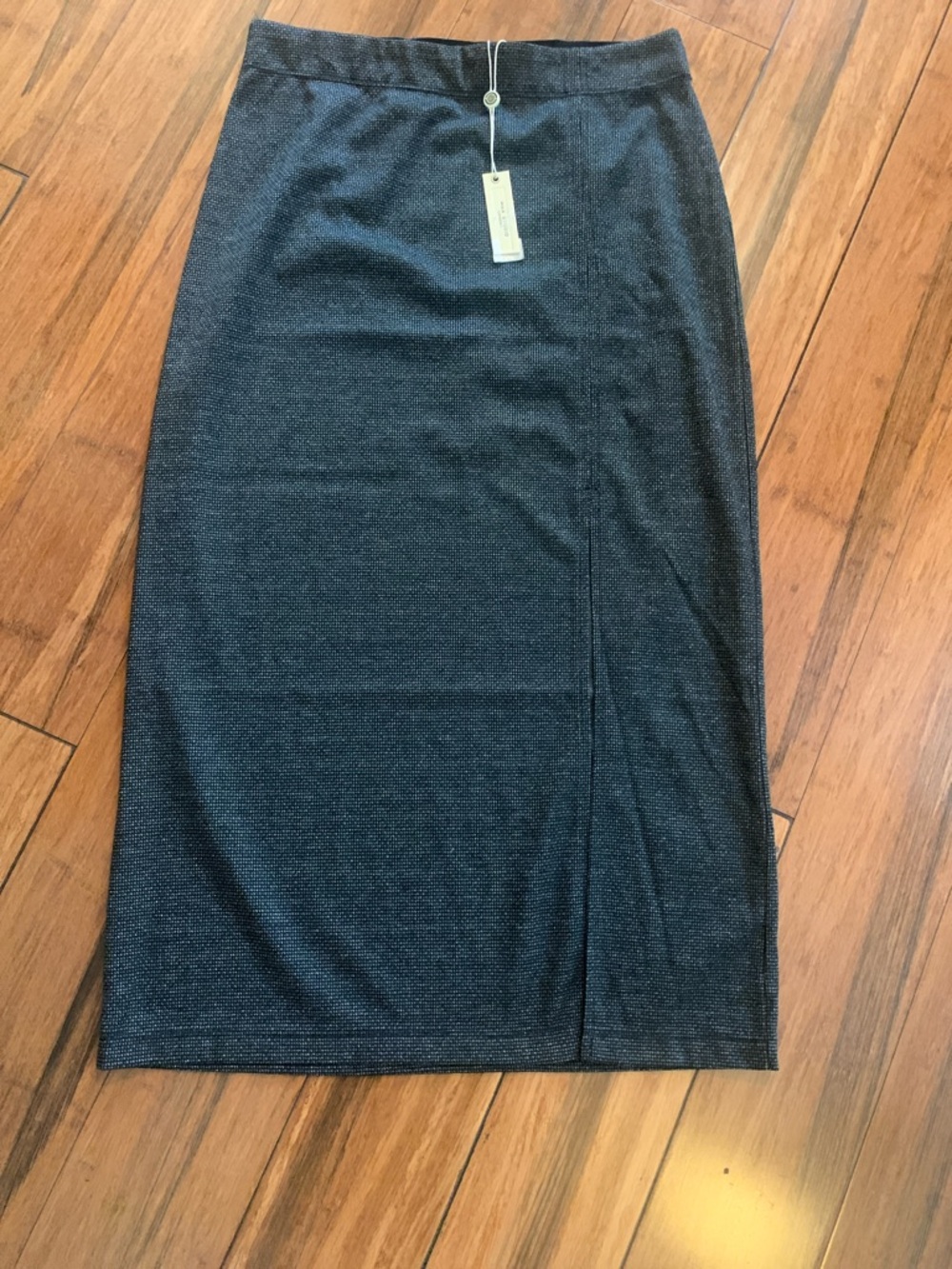 Max Studio Charcoal Black Textured Pencil Skirt